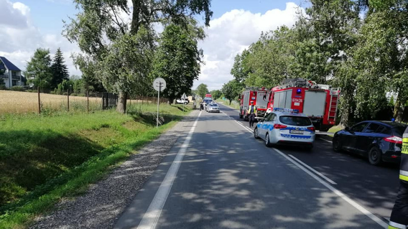 Kolizja drogowa w Kleszewie pod Pułtuskiem