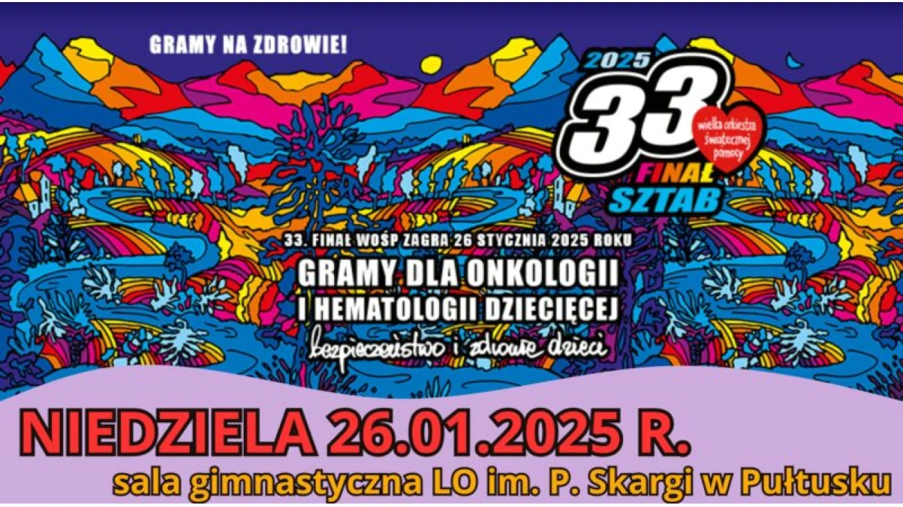 Finał WOŚP w Pułtusku – 26 stycznia 2025 r. [PROGRAM]