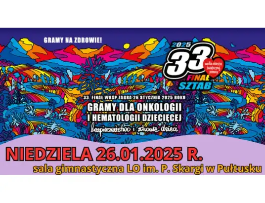 Finał WOŚP w Pułtusku – 26 stycznia 2025 r. [PROGRAM]