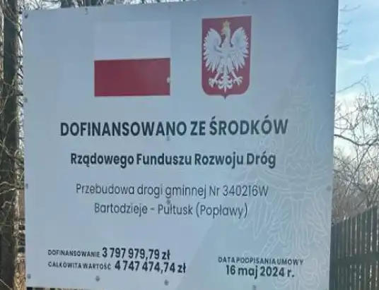 Pułtusk - Bartodzieje nowa droga w gminie Obryte ukończona.
