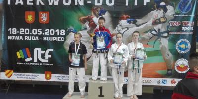 Alicja Nowosielska z KAN Pułtusk - medalistką na XXV Mistrzostwach Polski Juniorów Młodszych w Taekwon-Do ITF w Nowej Rudzie 2018