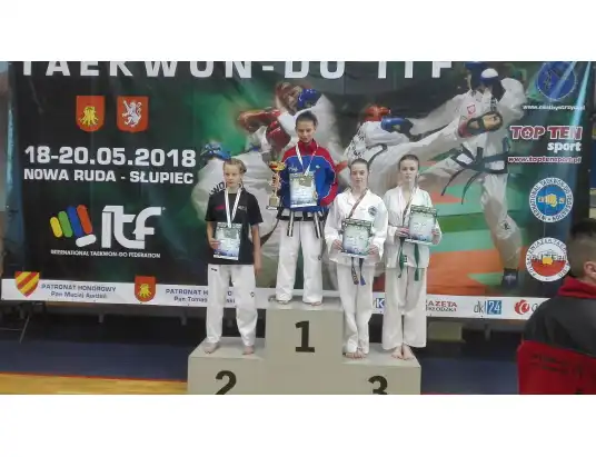 Alicja Nowosielska z KAN Pułtusk - medalistką na XXV Mistrzostwach Polski Juniorów Młodszych w Taekwon-Do ITF w Nowej Rudzie 2018