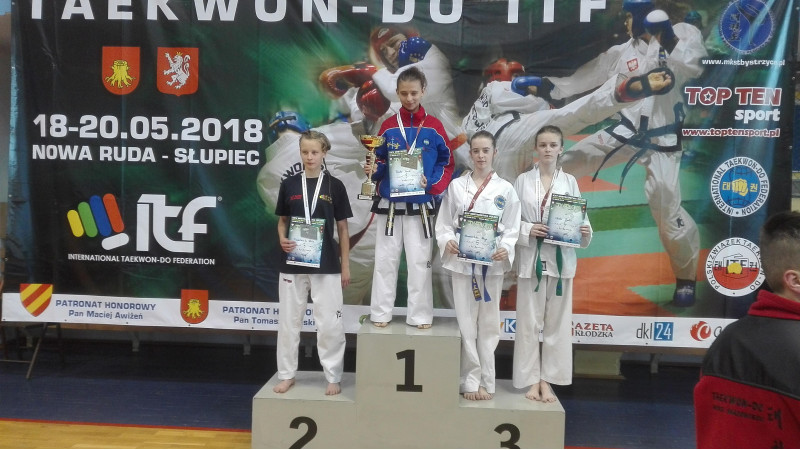 Alicja Nowosielska z KAN Pułtusk - medalistką na XXV Mistrzostwach Polski Juniorów Młodszych w Taekwon-Do ITF w Nowej Rudzie 2018