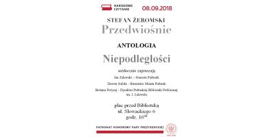 Narodowe Czytanie - Pułtusk 2018 - „Przedwiośnie” i Antologia Niepodległości