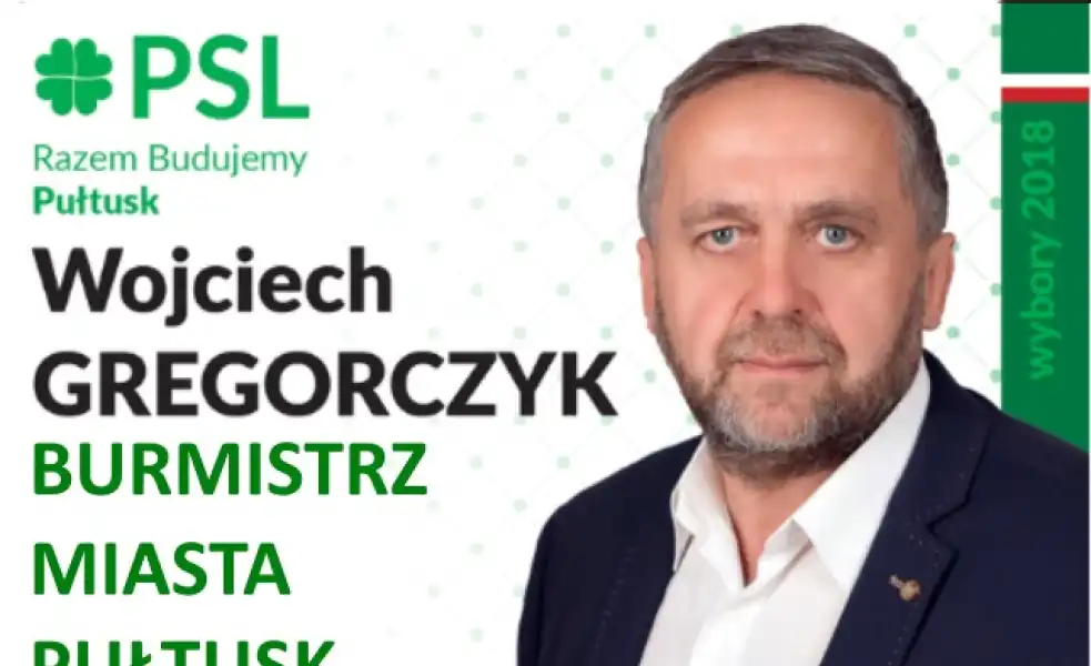 Wojciech Gregorczyk Burmistrzem Pułtuska! - oficjalne wyniki wyborów samorządowych 2018