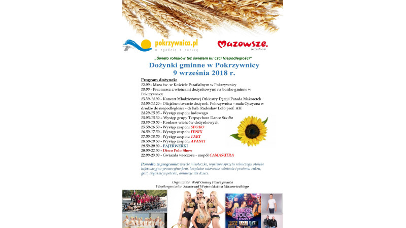 Dożynki Gminne w Pokrzywnicy 2018
