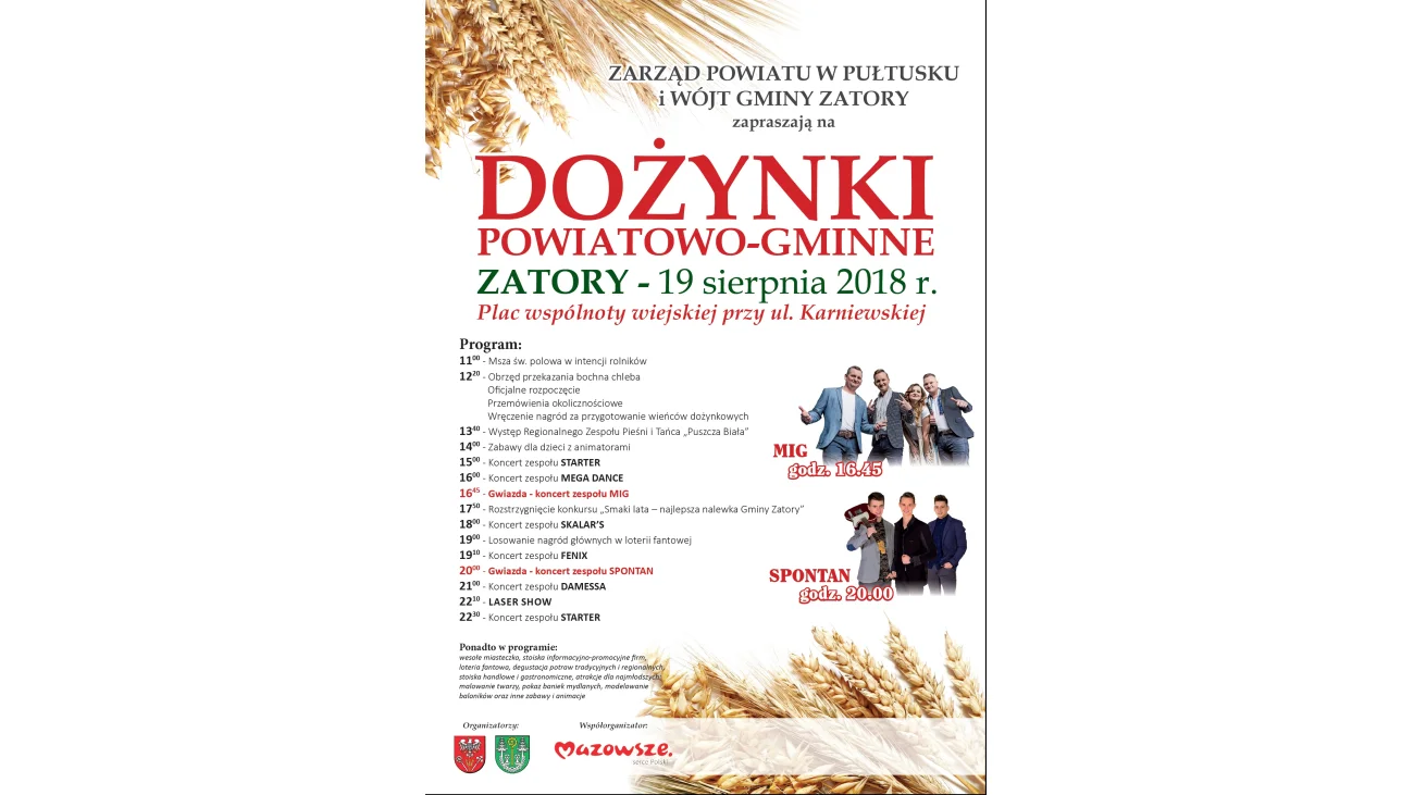 Dożynki Powiatowo-Gminne w Zatorach 2018