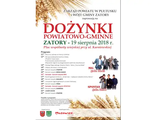 Dożynki Powiatowo-Gminne w Zatorach 2018