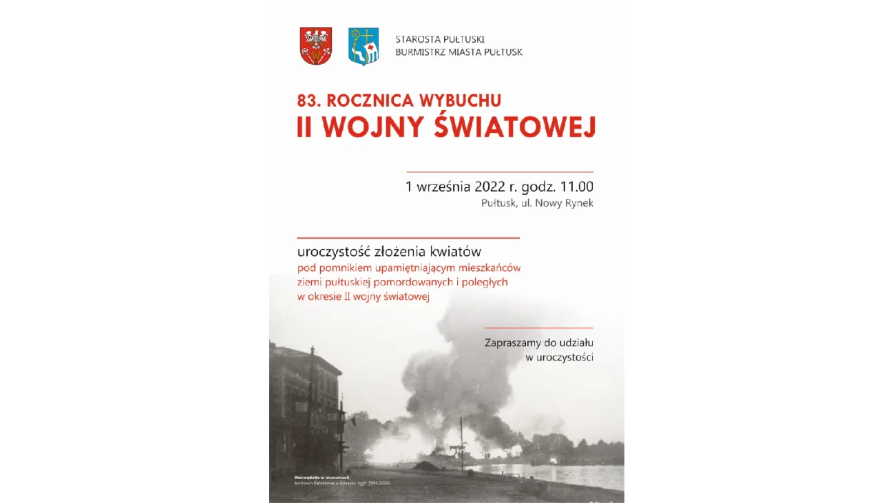 Upamiętnienie rocznicy wybuchu II wojny światowej w Pułtusku