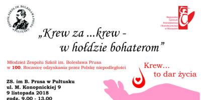 Krew… za krew - akcja krwiodawstwa w pułtuskim Prusie