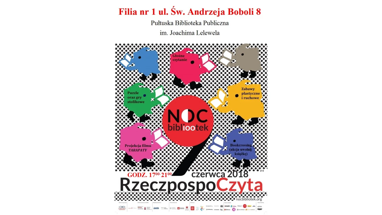 Pułtusk. Noc Bibliotek 2018 - już w sobotę 9 czerwca!