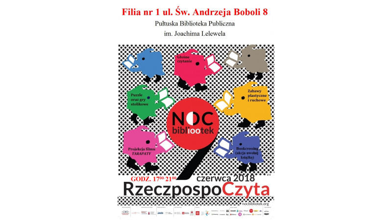 Pułtusk. Noc Bibliotek 2018 - już w sobotę 9 czerwca!