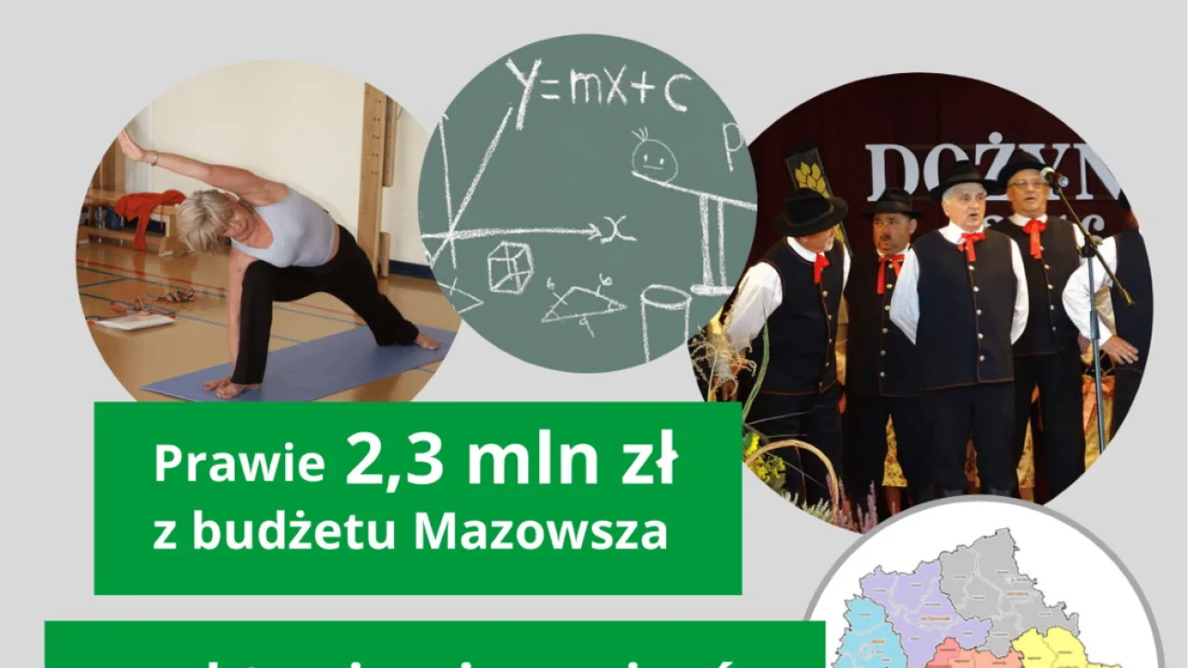Prawie 2,3 mln zł z budżetu Mazowsza na aktywizację seniorów