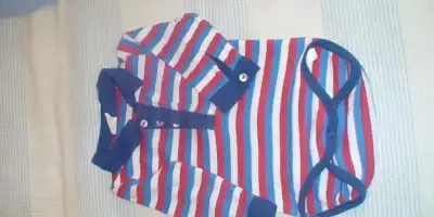 Body niemowlęce H&M w kolorowe paski z kołnierzykiem 68