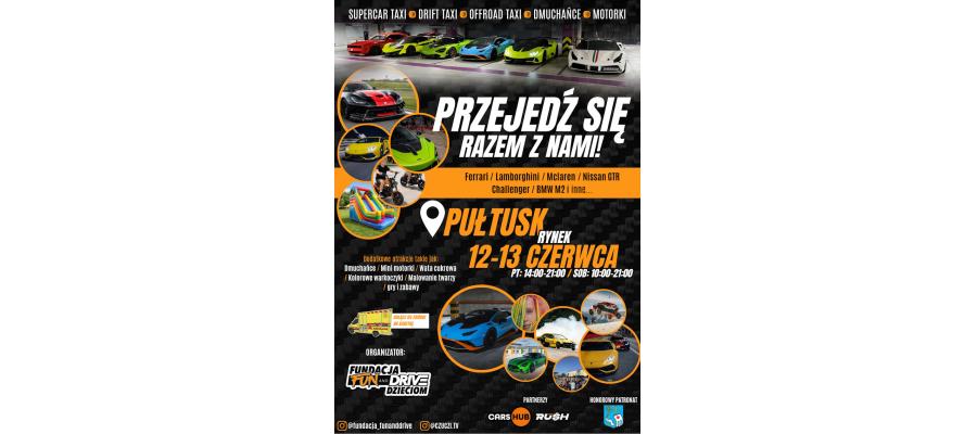Supersamochody na pułtuskim Rynku! Wyjątkowy piknik motoryzacyjny i zbiórka na karetkę dla dzieci