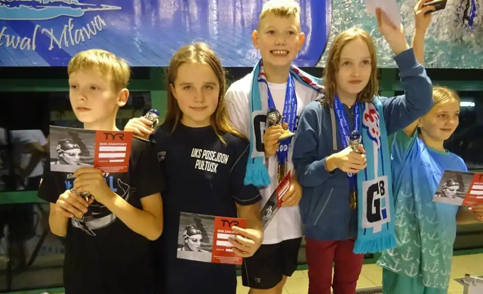 Medale naszych pływaków na Ogólnopolskich zawodach pływackich w Mławie
