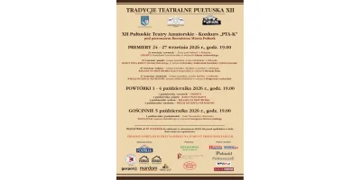 Plakat XII Tradycji Teatralnych Pułtuska — premiery 24–27 września 2026