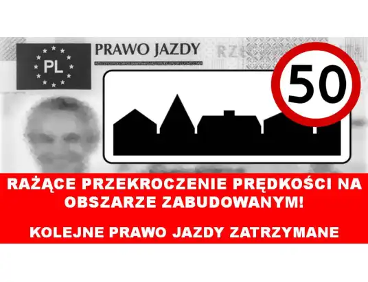 O przeszło 50 km/h za szybko i 3 miesiące bez prawa jazdy!
