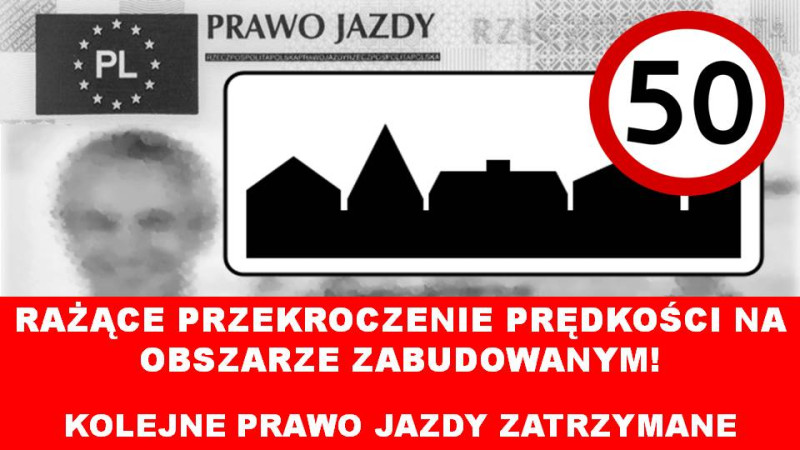 O przeszło 50 km/h za szybko i 3 miesiące bez prawa jazdy!