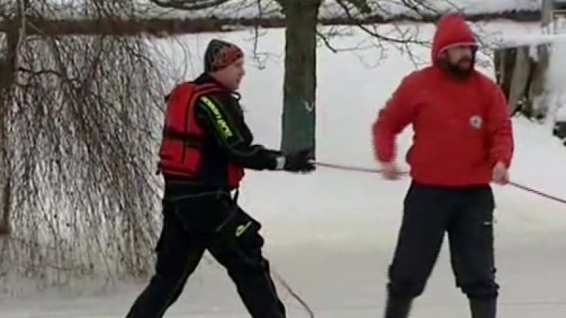 Pokaz ratownictwa na lodzie w Pułtusku 2019