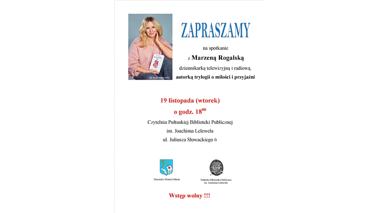 Spotkanie z Marzeną Rogalską w Pułtusku