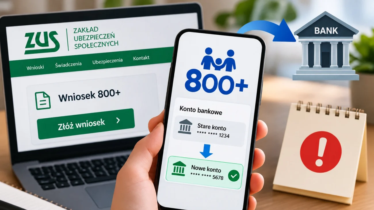 Zmieniasz numer konta i pobierasz 800+? ZUS przypomina o ważnym obowiązku