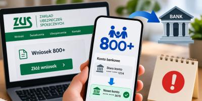Zmieniasz numer konta i pobierasz 800+? ZUS przypomina o ważnym obowiązku