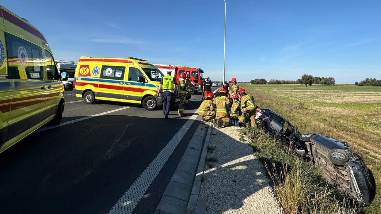 Groźne zderzenie na obwodnicy Pułtuska. Dwie osoby trafiły do szpitala