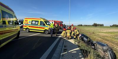 Groźne zderzenie na obwodnicy Pułtuska. Dwie osoby trafiły do szpitala