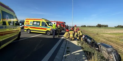 Groźne zderzenie na obwodnicy Pułtuska. Dwie osoby trafiły do szpitala