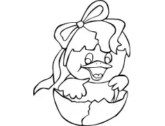 Kolorowanki Wielkanocne - Kurczak w jajku