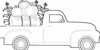 Kolorowanka Halloween - Samochód z dyniami