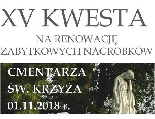 Kwesta na renowację zabytkowych nagrobków cmentarza świętokrzyskiego w Pułtusku 2018