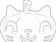 Kolorowanka Halloween - Dynia kot