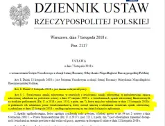 12 listopada 2018 - dniem wolnym od pracy. Prezydent podpisał Ustawę