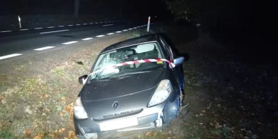 Pijany kierowca wjechał do rowu w Dzierżeninie. Miał dożywotni zakaz