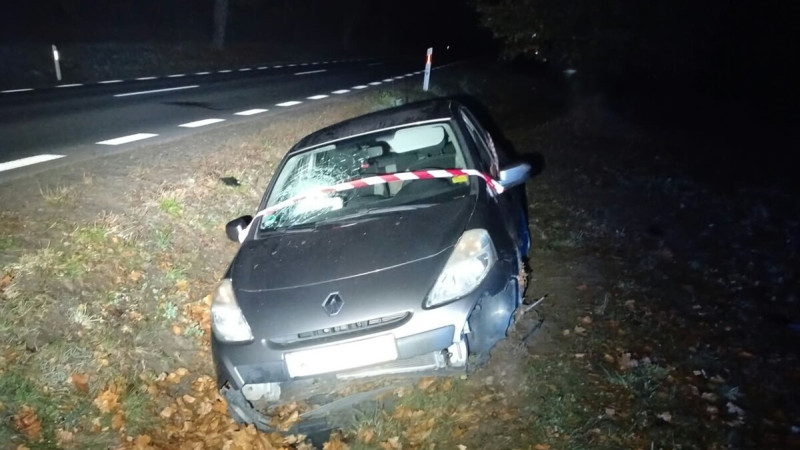 Pijany kierowca wjechał do rowu w Dzierżeninie. Miał dożywotni zakaz
