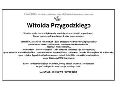 Podziękowanie za udział w uroczystościach pogrzebowych śp. Wilolda Przygodzkiego
