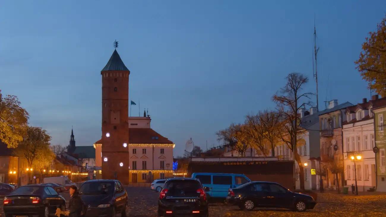 Pułtuski rynek jesienią