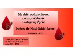 Zbiórka krwi z okazji 99-ej rocznicy Niepodległości Polski w Prusie