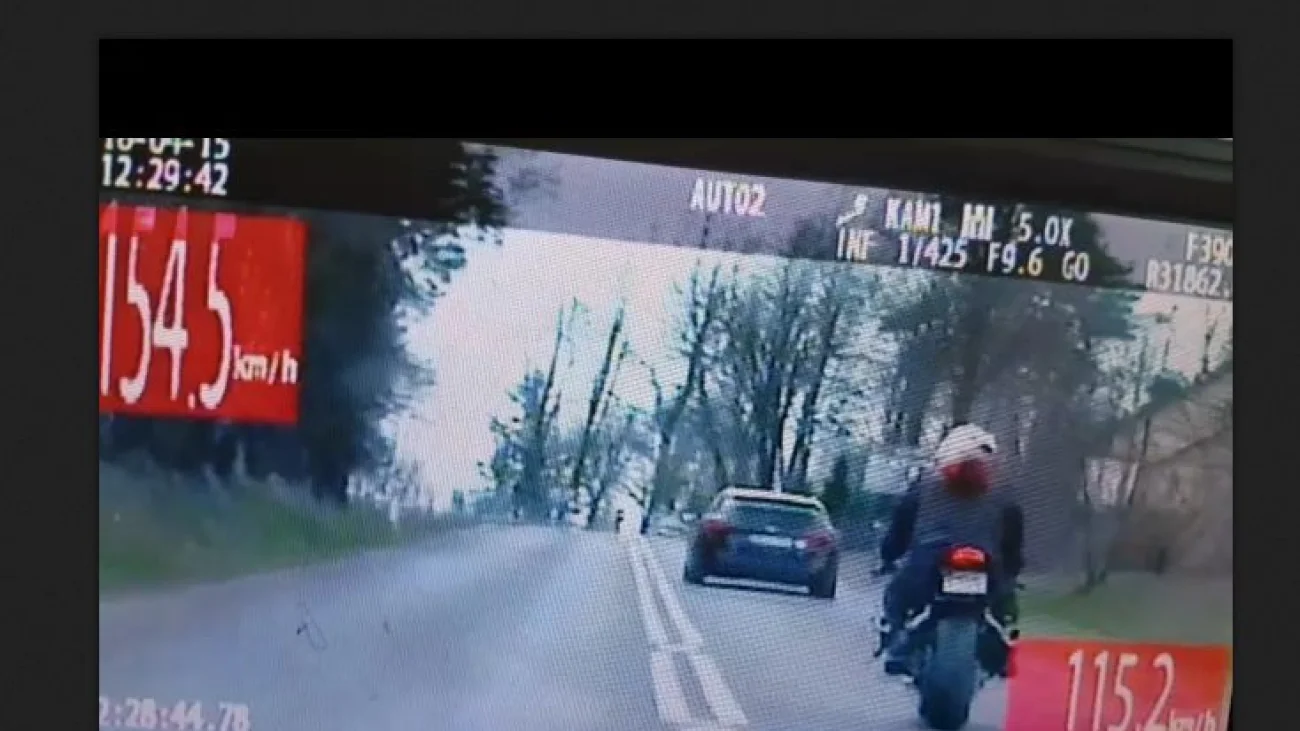 Gnał na ścigaczu 154 km/h w terenie zabudowanym