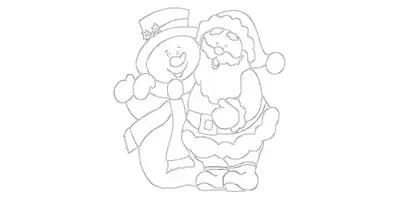 Kolorowanki świąteczne - Mikołaj i bałwanek