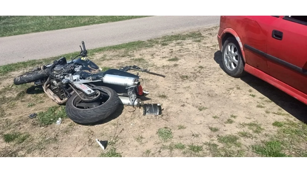 Zderzenie motocykla z osobówką w miejscowości Cieńsza w gminie Zatory
