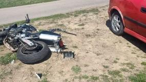 Zderzenie motocykla z osobówką w miejscowości Cieńsza w gminie Zatory