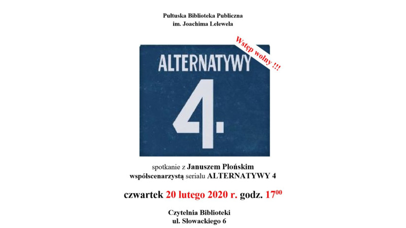 Spotkanie z Januszem Płońskim w Pułtusku. Współautorem scenariusza serialu "Alternatywy 4".