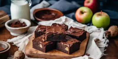 Leniwiec, ciasto czekoladowe z jabłkami