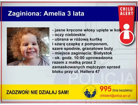 Child Alert - policja szuka 3 letniej Amelki!