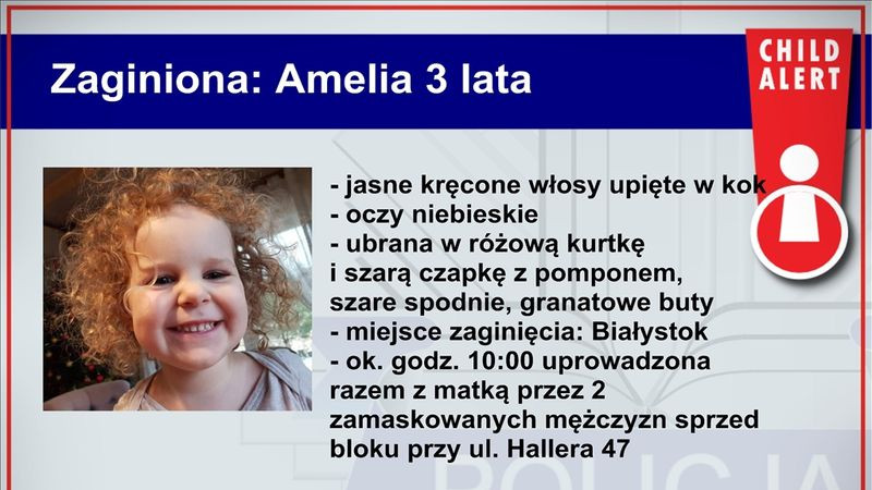 Child Alert - policja szuka 3 letniej Amelki!