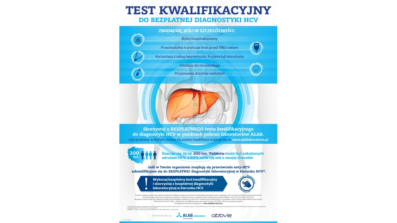 Czy jesteś zakażony wirusem HCV? - zdiagnozuj się bezpłatnie w Pułtusku. Trwa akcja profilaktyczna.