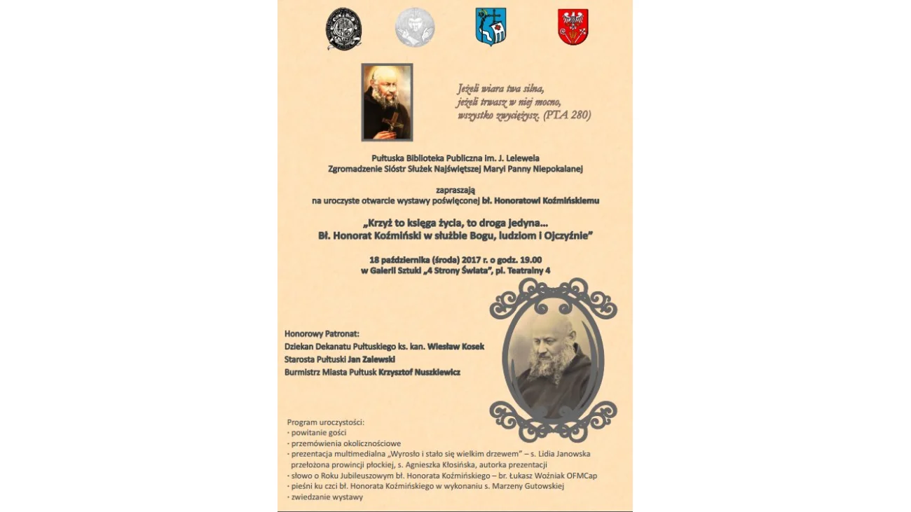 Wystawa poświęcona bł. Honoratowi Koźmińskiemu